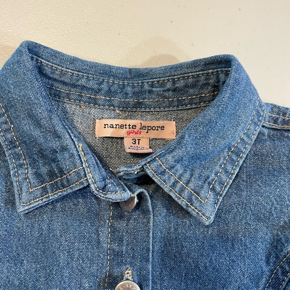 NWT Nanette Lepore 3T Blue Ruffled Jean Jacket for Kids - Picture 3 of 5